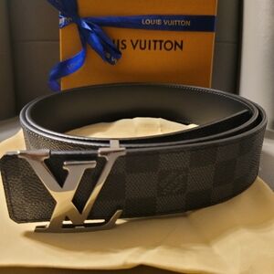 Authentic Louis Vuitton Damier Graphite Reversible Belt 42 inch